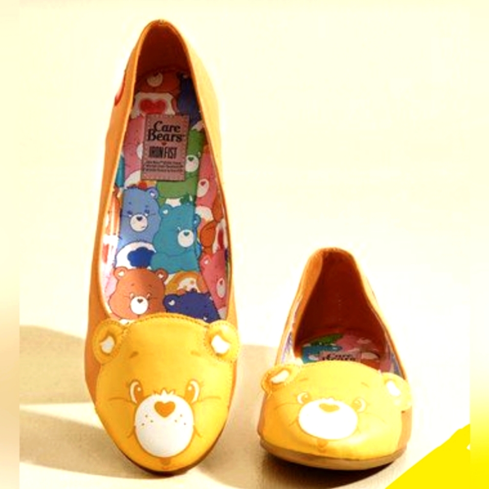 NEW IRON FIST CARE BEARS FRIEND BEAR ORANGE YELLOW BALLET FLATS US 10 11 UK 43